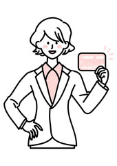 クレジットカードを手に持つ女性