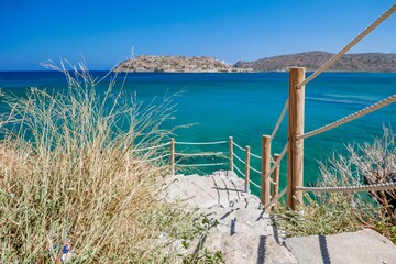 Naklejka premium Plaka and Spinalonga in Agios Nikolaos Lasithi Lassithi Crete