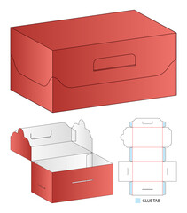 Box packaging die cut template design. 3d mock-up