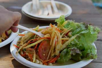 Papaya salad northeastern Thai food