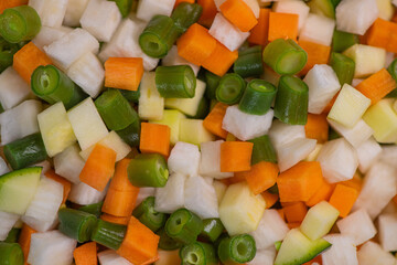 Macedonia salad, macedoine de legumes, mixed vegetable salad, french cuisine