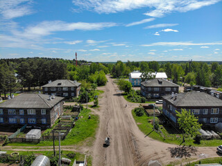 Fototapeta premium Aerial view of the village of Sidorovka (Kirov, Russia)