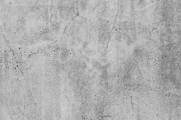 Old Concrete floor empty grey concrete wall background. Cement with cracks and natural destruction from time and weather conditions. Non-color, monochrome black and white photo.