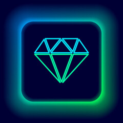 Glowing neon line Umbrella icon isolated on black background. Colorful outline concept. Vector.