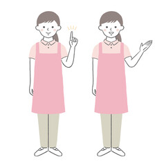 教えるポーズの介護ヘルパー／保育士　女性