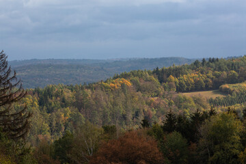 Fototapeta na wymiar Moravian hills in golden autumn