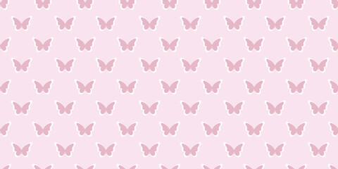 Pastel pink butterfly silhouette seamless pattern background