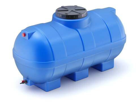 Blue plastic water cistern pill form - 3D illustration