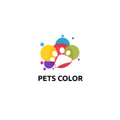 color pet logo vector concept, icon, element and template for company
