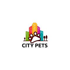 city pet logo vector, concept, icon, element, and template for company