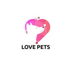 love pet logo vector concept, icon, element, and template for business
