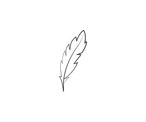 Feather icon on white background. Vector illustration.