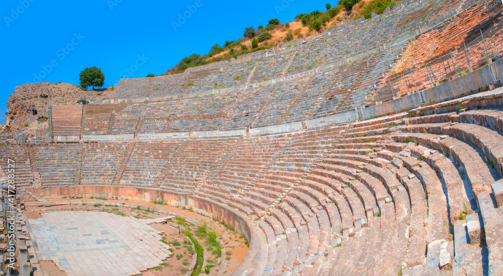 Wall mural roman amphitheater in ancient city of ephesus - selcuk, turkey