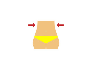 Waist, weight loss icon. Vector illustration, flat.