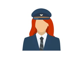 Female pilot figure. Simple flat illustration. © supirloko89