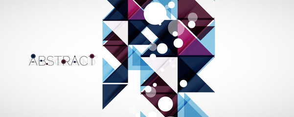 Obraz premium Geometric abstract background. Techno color triangle shapes. Vector illustration for covers, banners, flyers and posters and other designs
