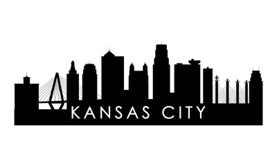 Kansas City skyline silhouette. Black Kansas City city design isolated on white background.
