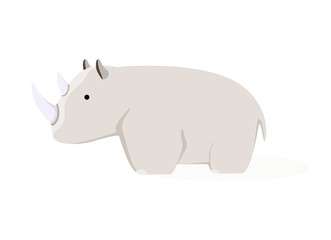 cute rhino on a white background. Safari Animals