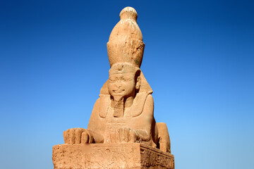 Sphinx of Ramesses ll from his Wadi es-Sebua temple; Egypt