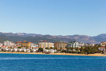 Hotels on the coast of sea.