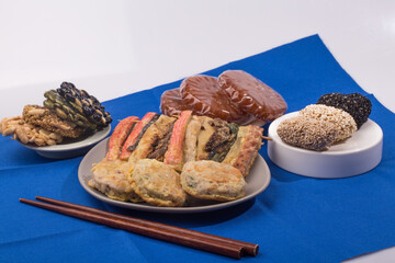 Korean holiday pancakes, Assorted Pancakes, Korean style meatball.