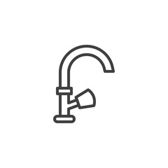 Water tap line icon. linear style sign for mobile concept and web design. Water faucet outline vector icon. Symbol, logo illustration. Vector graphics