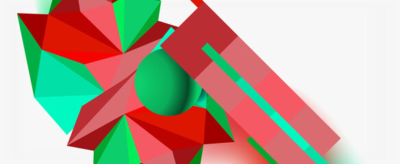 Trendy 3d geometric composition, design template for business or technology presentation, internet poster or web brochure cover