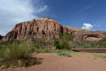 Scenic view of the rocky and mountainous terrain at Zion National Park