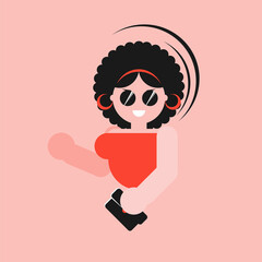 Happy and cheerful woman. Woman in flat style for design.