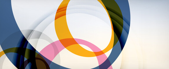 Fototapeta premium Ring geometric shapes, o letter repetition wallpaper. Abstract background for business or technology presentations, internet posters or web brochure covers