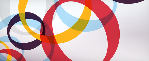 Fototapeta premium Ring geometric shapes, o letter repetition wallpaper. Abstract background for business or technology presentations, internet posters or web brochure covers