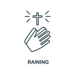 Raining icon. Simple element from religion collection. Creative Raining icon for web design, templates, infographics and more