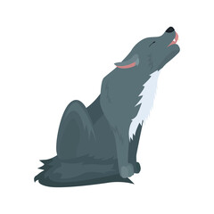 Wolf flat icon. Colored vector element from animals collection. Creative Wolf icon for web design, templates and infographics.