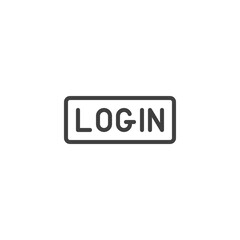 Login button line icon. linear style sign for mobile concept and web design. Account login outline vector icon. Symbol, logo illustration. Vector graphics