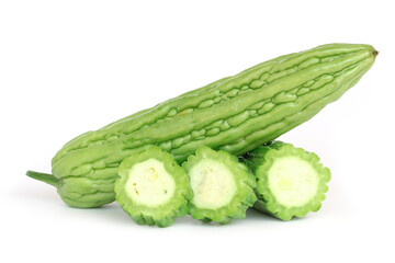 Bitter melon isolated on white background.