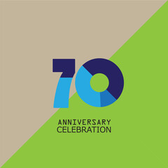 70 Years Anniversary Celebration Vector Template Design Illustration