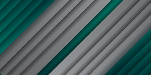 Modern dark green and silver white abstract stripe geometric background. Abstract green light line cross shadow on black blank space design modern futuristic technology background vector illustration.