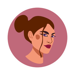 Illustrations with a woman, a girl. Fashion illustration. Mothers Day. International Women s Day.