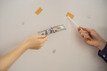 The realtor checks the condition of the apartment when the tenants are about to move out. The walls were damaged, you need to pay for them or deduct part of the money from the deposit