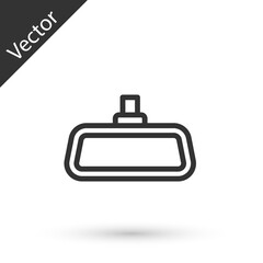 Fototapeta premium Grey line Car mirror icon isolated on white background. Vector.