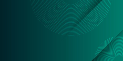 Abstract green gradient vector banner. Halftone dotted minimal contemporary long background. Geometric circle abstract background, creative geometric wallpaper.