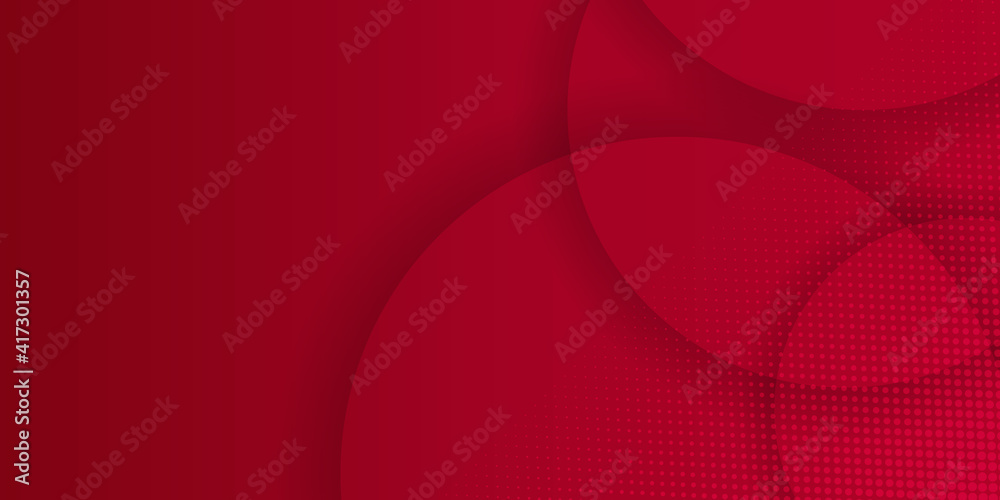 Wall mural red and white abstract circle background with copy space for text. abstract background with red circ