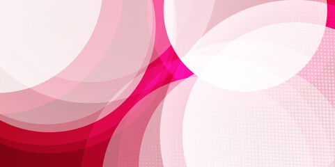 Red and white abstract circle background with copy space for text. Abstract background with red circles. Red and white abstract banners on gray background, vector. 