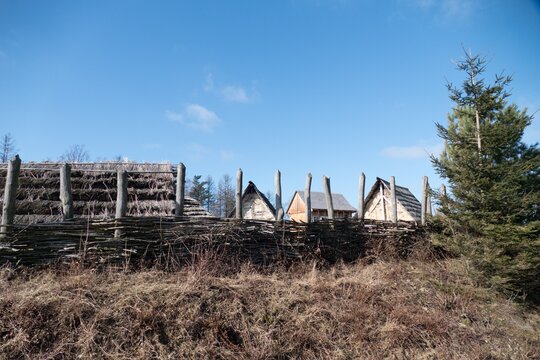 historical court replica of 12 th century medieval architecture housing