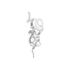 Side view of a young nude woman