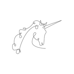 continuous line drawing of unicorn © paintermaster