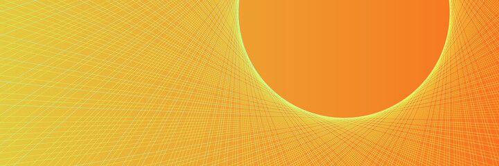 Gradient geometric shape background with dynamic circle abstract. Orange yellow technology abstract background