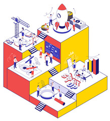 Business Startup Isometric Background