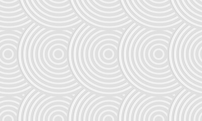 Fototapeta na wymiar White and gray abstract background hipster style. Silver circle shapes overlap layers, hypnotic background. Vector illustration.