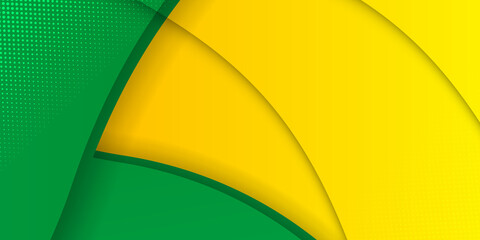 Green orange yellow wave abstract background suit for presentation design. Green orange wave banner template. Vector abstract background with green gradient waves, organic shapes, text. 